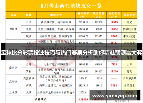 足球比分彩票投注技巧与热门赛果分析助你精准预测赢大奖